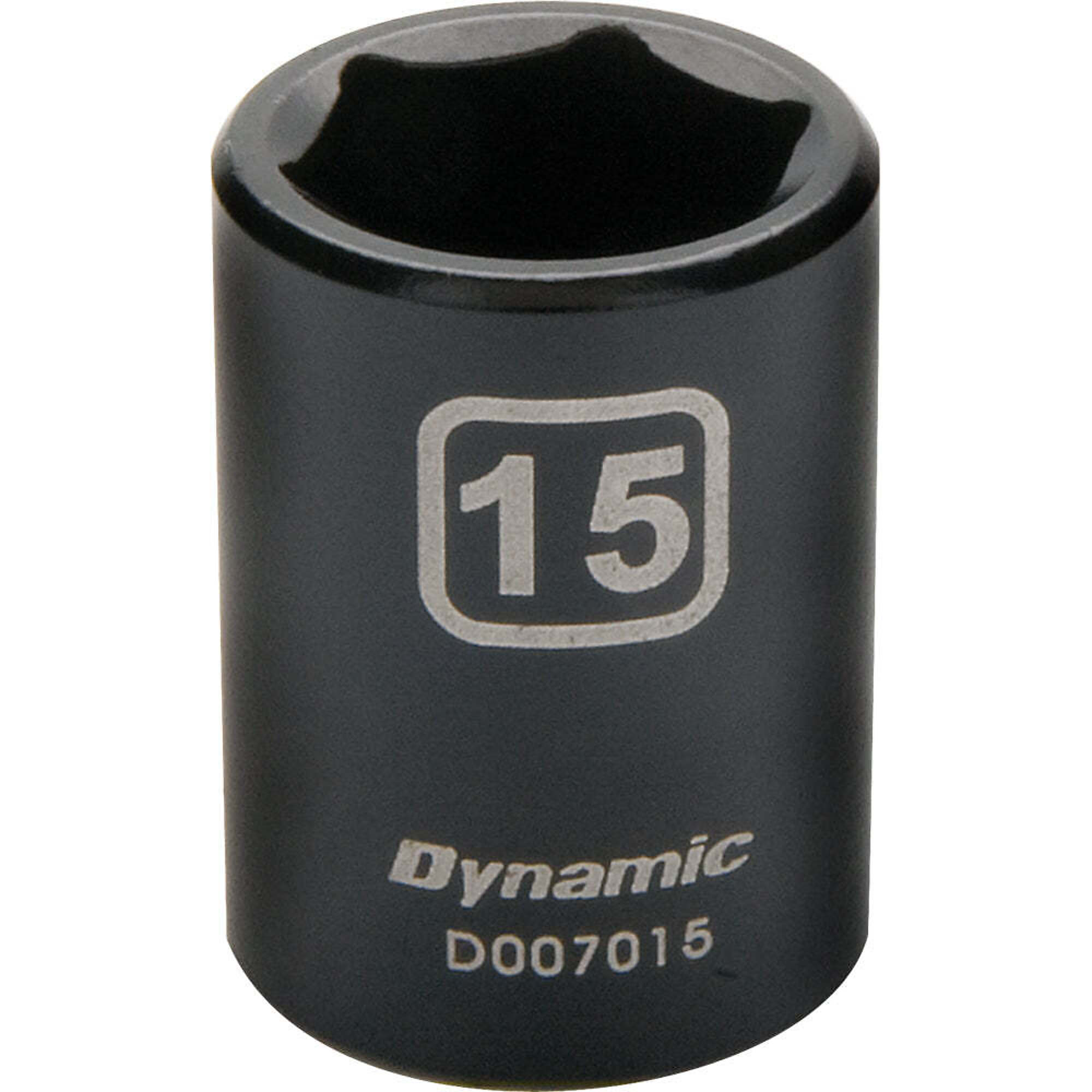 Dynamic Tools 3/8" Drive 6 Point Metric, 15mm Standard Length, Impact Socket